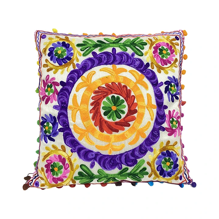 Polyester Dhupain Fabric, Hand Made Embroidery 16X16 inch size