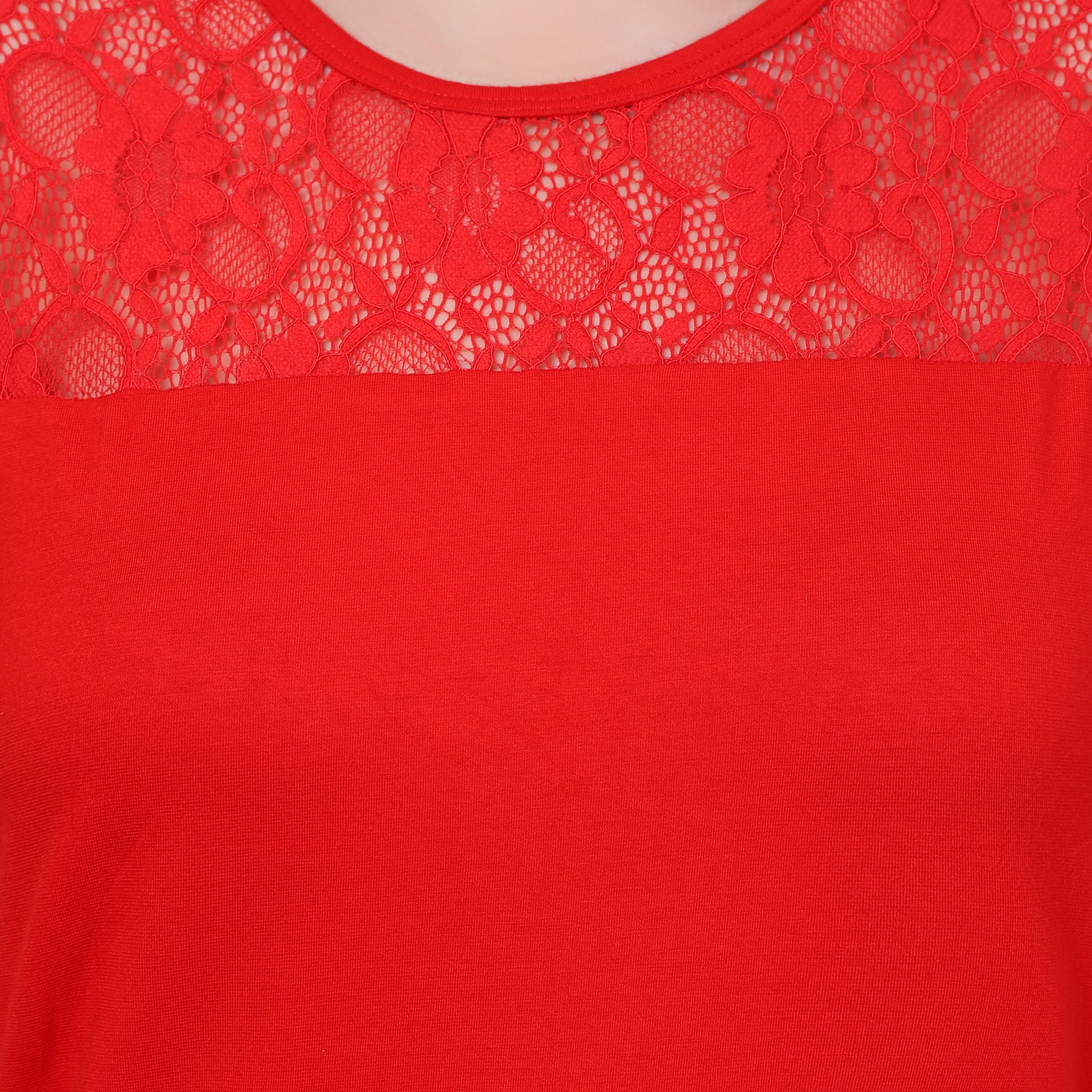 Tshirt Viscos Knittted Fabric with Nylon Knitted Lace